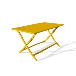 Table de jardin pliante marius (140x80 cm) en aluminium - moutarde