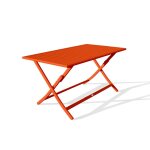 Table de jardin pliante marius (140x80 cm) en aluminium - orange