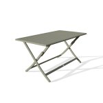 Table de jardin pliante marius (140x80 cm) en aluminium - vert kaki
