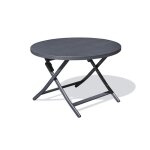 Table de jardin ronde pliante en aluminium - gris anthracite