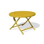 Table de jardin pliante marius (diam. 110 cm) en aluminium - moutarde