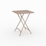 Table de jardin pliante en m�tal taupe 2 personnes - yumi - rendez - vous d�co