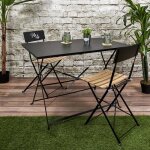 Table dext�rieur - home deco factory - palerme - pliable - noir - h71 x l110 x p70 cm