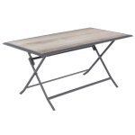 Table de jardin pliante rectangulaire azua gris smoke 6 places en aluminium trait poxy - hespride