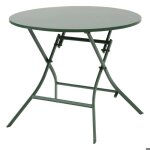Table de jardin pliante ronde greensboro vert olive 4 places en acier - hespéride Table de jardin pliante ronde greensboro vert olive 4 places en acier - hespéride