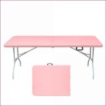 Table de jardin portable pliable - robuste 180cm multi - usage ? rose