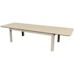 Table de jardin - rectangulaire - cr�me - aluminium - 10 / 16 personnes - 230 / 350 x 120 cm - darius ...