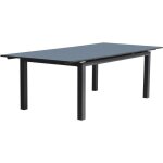 Table de jardin rectangulaire extensible - gris anthracite - aluminium - 12 personnes - 240 / 300 x 100 ...