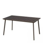 Table de jardin - rectangulaire - r�sine plastique - graphite - 4 personnes