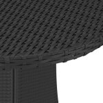 Table de jardin en r�sine tress�e - meublechic - noir - 70x73 cm - r�sine tress�e - acier enduit de poudre ...