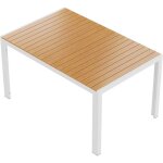 Table de jardin r�sistante aux intemp�riesaluminium 140x90x75 cmplateau en wpcrectangulairepour 6 personnes ...