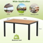 Table de jardin r�sistante aux intemp�riesaluminium 140x90x75 cmplateau en wpcrectangulairepour 6 personnes ...