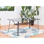Rimini - table de jardin 10 places en aluminium et plateau en verre