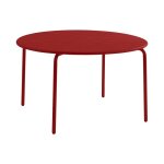 Table de jardin ronde d. 110 cm en m�tal - rouge - mirmande de mylia