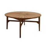 Table de jardin ronde 180 cm en teck naturel