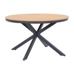 Table de jardin ronde en aluminium d. 125 cm - anthracite et naturel clair - �zeyva de mylia