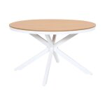 Table de jardin ronde en aluminium d. 125 cm - blanc et naturel clair - �zeyva�de mylia