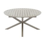 Table de jardin ronde extensible en aluminium l. 150 / 200 cm - taupe - yoha de mylia