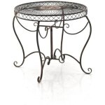 Table de jardin ronde en fer forg sheela - clp - bronze - diamtre 90 cm