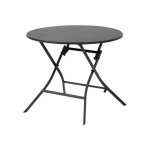 Table de jardin pliante ronde greensboro graphite 4 places en acier - hespéride Table de jardin pliante ronde greensboro graphite 4 places en acier - hespéride