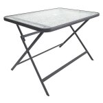 Table de jardin en verre formentera 110cm gris Table de jardin en verre formentera 110cm gris