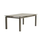 Table de jardin zahara (180 / 240x100 cm) en aluminium avec rallonge automatique - taupe Table de jardin zahara (180 / 240x100 cm) en aluminium avec rallonge automatique - taupe