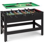 Table de jeux 2 - en - 1 klarfit spin : babyfoot & billard - rotation  180 - noir