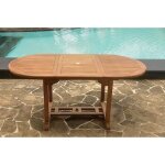 Kajang - table salon de jardin extensible 4 - 6 places en teck