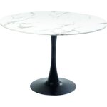 Table schickeria 110cm effet marbre blanc et noire kare design Table schickeria 110cm effet marbre blanc et noire kare design