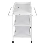 Table  langer agnesg - 3 tages - blanc - tube dacier + panneau de bois massif