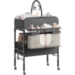 Table � langer b�b� pliante 2 - en - 1 avec roulettes et tiroir ? hauteur r�glable sangle de s�curit� ...