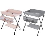 Table  langer mobile et pliable commode  langer  roulettes hauteur rglable avec panier de rangement ...