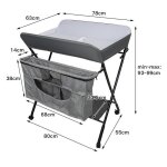 Table à langer pliable keisha - hauteur réglable - avec rangement - charge 30kg - gris / noir Table à langer pliable keisha - hauteur réglable - avec rangement - charge 30kg - gris / noir