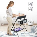 Table à langer pliante pour bébé - homewell - yiyi - Étanche - portable - gris Table à langer pliante pour bébé - homewell - yiyi - Étanche - portable - gris