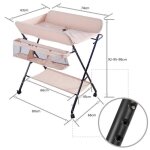 Table � langer pliante pour b�b� avec panier de rangement � c�t� structure en fer pour nouveaux - n�s ...