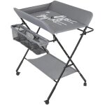 Table � langer pliante - chambre b�b� - gris - m�tal