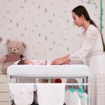 Table � langer portable pour b�b� - blanc - 2 �tag�res - aubays