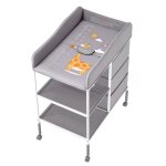 Table � langer portable - duoku - 3 tiroirs en tissu et roulettes verrouillables - meuble multifonctionnel ...