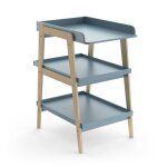 Table  langer tsuga - bois massif et mdf - l. 58 x p. 711 x h. 1012 cm - pour matelas 50x70 cm - bleu ...