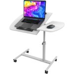 Table de lit roulante inclinable pour ordinateur portable - dhhozamz - blanc - 60x40cm - 4 roues - pliable ...