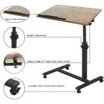 Table de lit roulante pour ordinateur portable - elancooh - réglable en hauteur - roulettes - blanc Table de lit roulante pour ordinateur portable - elancooh - réglable en hauteur - roulettes - blanc