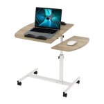 Table de lit  roulette - ldszxne - bureau dordinateur de levage rotatif - couleur bois - blanc - contemporain ...