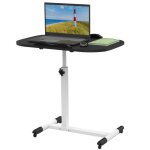 Table de lit � roulettes pliable - ldszxne - table dappoint bout de canap� hauteur r�glable - noir