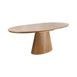 Table lumea extensible 160?200 cm ? table contemporaine en c�ramique aspect travertin et ch�ne