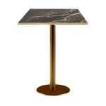 Table mange - debout - rome bistrot marbre vein� - 60x60 cm - hauteur 110 cm - pi�tement fonte thermolaqu�e ...