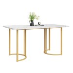 Table � manger(1 pc) table de cuisine moderne cadre en m�tal table � manger rectangulaire en marbre table ...