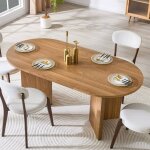 Table � manger de 180 cm pour quatre � six personnes - table de cuisine de forme ovale - table � manger ...