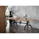Table à manger 180x100cm - fer et bois massif recyclé laqué (multicolore) - industrial #04 Table à manger 180x100cm - fer et bois massif recyclé laqué (multicolore) - industrial #04