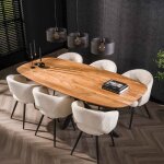 Table à manger 180x95x77 cm en acacia naturel et métal Table à manger 180x95x77 cm en acacia naturel et métal