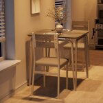 Table � manger 2 personnes carr�e ensemble table et chaises de cuisine compacte en bois avec 2 chaises ...